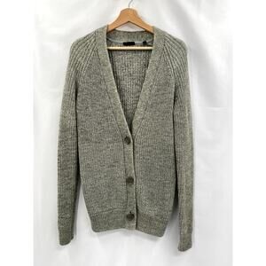 ATM Gray Chunky Knit Cardigan Sweater